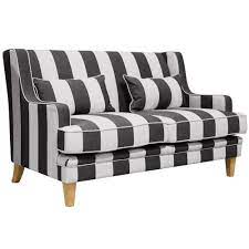 Italian sofa, black and white fabric, wood, italy, 1950s. Black White Bronte Striped 2 Seater Sofa Temple Webster