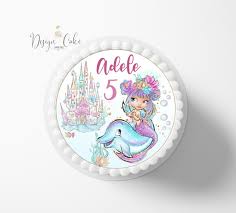 Tortenaufleger Geburtstag Meerjungfrau Madchen Personalisiert Etsy In 2020 Tortenaufleger Dekorpapier Lebensmittelfarbe