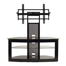 Tusy wood black tv cabinet stand for 65 inch with doors shelves and console storage. Transdeco Glass Tv Stand With Mount For 35 To 80 Inch Screens Black Td600b