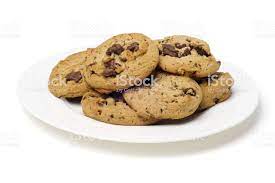 Plate Of Chocolate Chip Cookies On White With Clipping Path Chocolate Chip Cheesecake Cookies Recipe Chocolate Chip Cheesecake Cheesecake Cookies