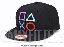 Sony Playstation Buttons Square Triangle X O Logos Jet Black New Era Snapback Hat New Era Snapback Snapback Hats Playstation Buttons