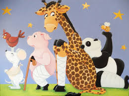Original Art For Fracture Clinic At Sick Kids Hospital In Toronto 36 X 48 Bright And Happy Whimsical Cartoon Sick Kids Hospital Sick Kids Children Hospital