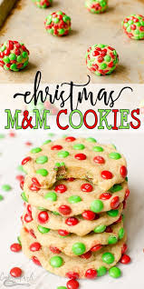 M M Christmas Cookies Are A Delicious Chewy Vanilla Cookie Covered In Mini Holi Easy Christmas Cookie Recipes Cookies Recipes Christmas Christmas Cookies Easy