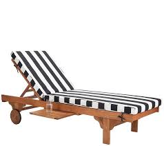 Safavieh Newport Chaise Lounge Chair With Sidetable Qvc Com In 2020 Teak Lounge Chair Teak Chaise Lounge Lounge Chair Outdoor