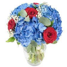 Shop hydrangea's in blue, green and more. I Cherish You Fathersday Gift Bouquet Flowers Blue Hydrangea Red Roses Loveyoudad Superdad Flowers Uk Blue Hydrangea Bouquet Flower Delivery