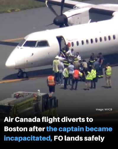 An Air Canada flight made a safe emergency diversion to Boston on Wednesday  after its captain became incapacitated mid-flight. Flight AC7664, operated  by Air Canada's regional partner PAL Airlines, was flying from