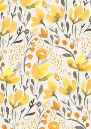 Yellow Field By Irtsya Floral Watercolor Prints Illustration