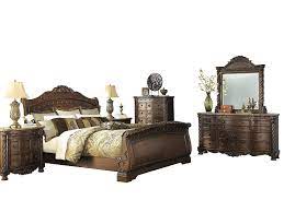 Ashley North Shore 6pc Bedroom Set E King Sleigh Bed Dresser Mirror Two Nightstand Chest In Dark Brown Bedroom Set Ashley Furniture Bedroom Bedroom Sets Queen
