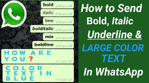 Grandma is a very slow texter. or my girlfriend never returns my texts. Whatsapp Bold Text How To Send Whatsapp Messages In Bold Italic Texts Large Colour Texts Youtube