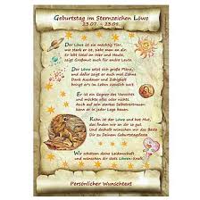 Eine tolle idee ist es daher, die gratulation dem sternzeichen des geburtstagskindes anzupassen. Urkunde Zum Geburtstag Sternzeichen Lowe Geschenke Online Kaufen Individuelle Und Personalisierte Geschenkideen Mit Text Oder Foto