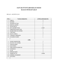Check spelling or type a new query. Daftar Inventaris Rekam Medis