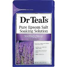 When epsom salt is added to a hot bath, magnesium and sulfate are broken down and readily absorbed through the skin where they penetrate into the blood stream. Dr Teal S Soothe Sleep With Lavender Pure Epsom Salt Soaking Solution Ulta Beauty