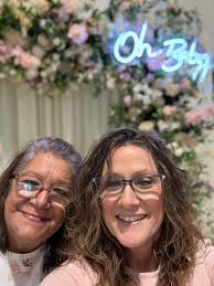 Pastor Tiffany & JoAnn worked the booth at the Community Baby Shower at the  fairgrounds today. We put together 3 gift baskets and also handed out hand  lotions, toothbrushes and lots of