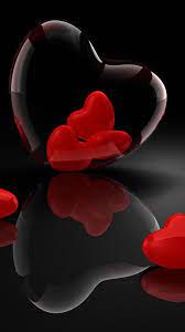 You can download any love mobile wallpaper for phone. Heart Glass 3d Reflection Heart Wallpaper Love Wallpaper Abstract