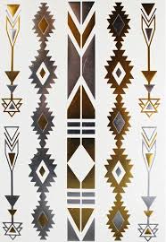 Tatouage Ephemere Motifs Navajo Dore Argente Native American Patterns Navajo Art Native American Design