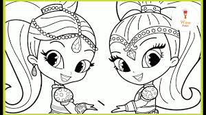 Cool colors describe any color that is calm or soothing in nature. Shimmer And Shine Coloring Pages How To Draw And Color Shimmer And Shine Coloring Book Wow Paint Youtube