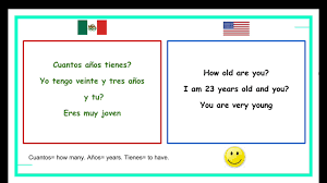 One is formal and the second is i. 5 Learn How To Say Your Age In Spanish Youtube