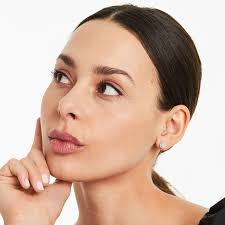 Delicate Pear Cut Double Halo Stud Earrings, 14k Solid Gold Minimalist  Earrings, Round Moissanite Anniversary Gift Earrings, Bridesmaid Gift