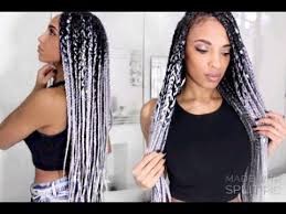 Black And Grey Braids Hairstyles Diy Chunky Ombre Grey Boxbraids With Catface Hair Hair Styles Box Braids Hairstyles Rope Braided Hairstyle