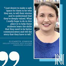 Although it was Elizabeth Johnson's original intent to become a teacher, it  took her a few years to find her way into a classroom. But her journey  worked out how it was