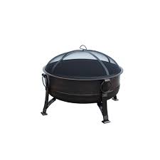 They may be even portable and indoor appropriate when the right type of fuel is chosen. Wood Burning Fire Pit 35 In Round Bowl Black Steel Spark Screen W Cover New Yard Garden Outdoor Living Outdoor Cooking Eating
