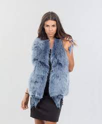 Blue Fox Long Hair Vest I Elegant Blue Fox Fur Vest Haute Acorn