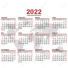 2022 Calendar With World Map Royalty Free Cliparts Vectors And Stock Illustration Image 136644146