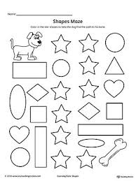 Star Shape Maze Printable Worksheet Shape Worksheets For Preschool Shapes Worksheet Kindergarten Shapes Worksheets