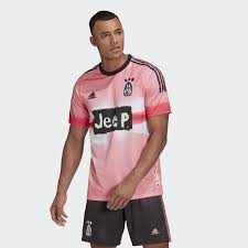 Originally, they played in pink shirts with a black tie. Adidas Juventus Human Race Jersey Glow Pink Black