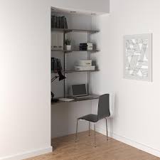 Gliding wire drawer 605 x 336 x 185 whit Elfa Driftwood Platinum Wall Mounted Desk The Container Store