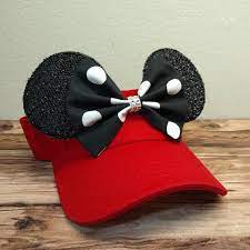 Minnie Ears Visor Disney Ears Sun Visor Hat Polka Dot Minnie Etsy Diy Disney Ears Disney Ears Minnie Ears