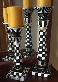 Black And White Candlesticks Pin On Chalk Paint Projects
