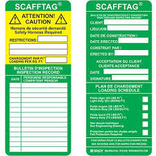 Check spelling or type a new query. Scaffold Inspection French English Scafftag Insert Seton