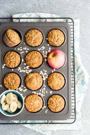 Apple Banana Muffins Weelicious Recipe Apple Banana Muffins Healthy Banana Muffins Banana Muffins