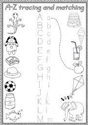 Live worksheets > english > english as a second language (esl) > the alphabet. A Z Tracing And Matching Esl Worksheet By Mada 1