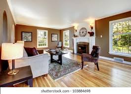 What color goes with brown furniture? Classic Brown White Living Room Interior Stock Photo Edit Now 103884698