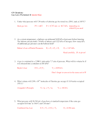 Solving the ideal gas equation of state for p, we find: Chemistry The Ideal Gas Law Worksheet Nidecmege