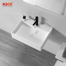 This sleek sink is perfect for modern and contemporary settings. Hot Selling Small Size Wall Mounted Bathroom Washhand Basin Bathroom Sink Kkr Stone