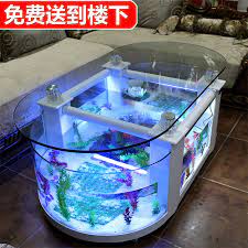 Why would you put an aquarium on cabinet or else when you can include it directly in furniture ? Fantasy Flowers Coffee Table Aquarium