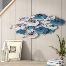 Highland Dunes School Of Fish Modern Metal Wall Decor Reviews Wayfair Metal Fish Wall Art Coastal Wall Decor Fish Wall Art