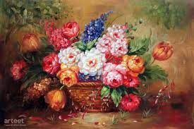 Painting of flowers in a basket hd wallpaper | background. Basket Of Flowers Art Paintings For Sale Online Gallery