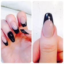 Almond Shaped Acrylic Nails With Black Tips Black Nails Pointy Nails Almond Shape Coffin Shape Ballerina Shape Acrylic Nails By Jenn Wright Beatrixkiddo315 Pointy Nails Winter Nails Acrylic Nails