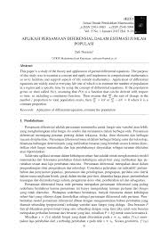 Check spelling or type a new query. Pdf Aplikasi Persamaan Diferensial Dalam Estimasi Jumlah Populasi