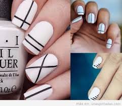 Uñas pintadas fáciles con lunares. Decoracion Unas Pintadas De Blanco Con Rayas Negras Unas Pintadas De Blanco Unas Pintadas Unas Con Rayas