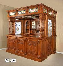 8ft Carved Solid Mahogany English Lead Glazed Stained Glass Canopy Pub Bar Home Bar Designs Bars For Home Pub Bar