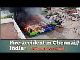 Chennai / Coimbedu Bus Station on fire | Fire Accident | Bus Accident |  Accident in Chennai | Fire - YouTube