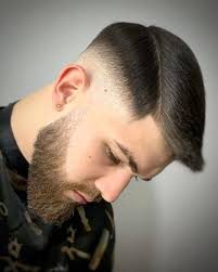 Sleek comb over with long beard. 47 Skin Fade Haircuts For Neat And Super Stylish Look