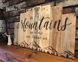 Mountains Are Calling Wood Wall Art Mountain Range Picture Lake Hunting Log Cabin Decor Reclaimed Wood Rustic Rocky Mountains Room Decor Mountain Room Decor Log Cabin Decor Wood Wall Art