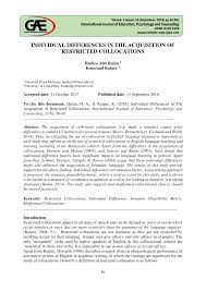 If you want to learn restricted in english, you will find the translation here, along with other translations from cebuano to english. Pdf Individual Differences In The Acquisition Of Restricted Collocations