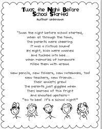 Love The Irony Poems About School Night Before School Beginning Of School
